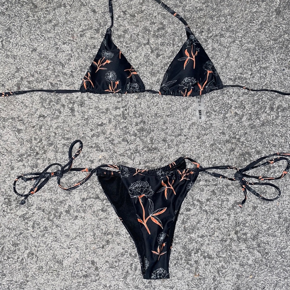 NEVER USED! Black white and orange two piece